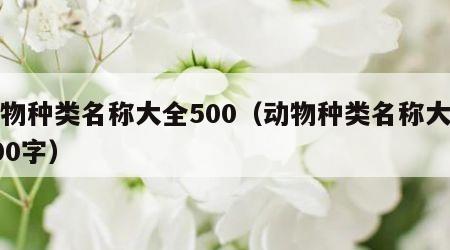 动物种类名称大全500（动物种类名称大全500字）