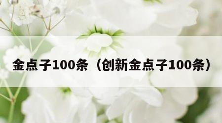 金点子100条（创新金点子100条）