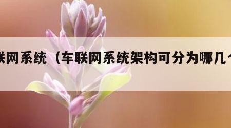 车联网系统（车联网系统架构可分为哪几个层次）