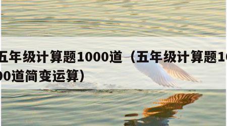 五年级计算题1000道（五年级计算题1000道简变运算）