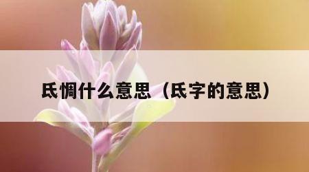 氐惆什么意思（氐字的意思）