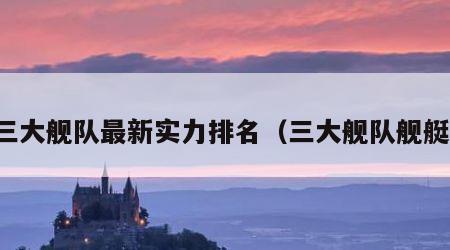 三大舰队最新实力排名（三大舰队舰艇）