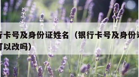 银行卡号及身份证姓名（银行卡号及身份证姓名可以改吗）