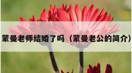 蒙曼老师结婚了吗（蒙曼老公的简介）