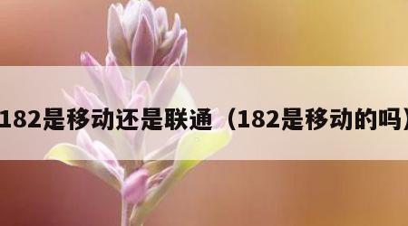 182是移动还是联通（182是移动的吗）