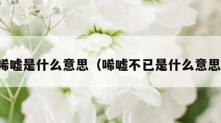 唏嘘是什么意思（唏嘘不已是什么意思）