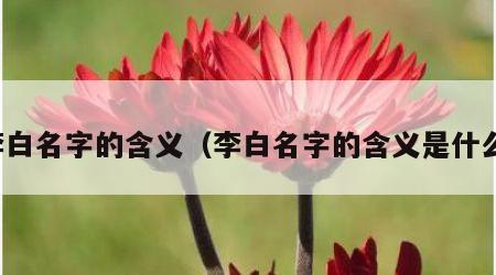 李白名字的含义（李白名字的含义是什么）