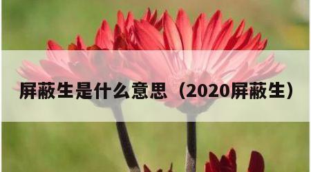 屏蔽生是什么意思（2020屏蔽生）