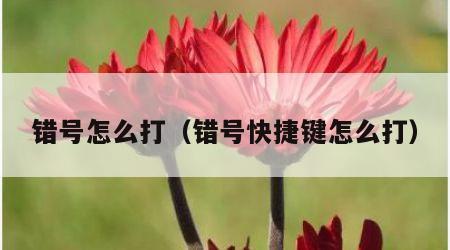 错号怎么打（错号快捷键怎么打）