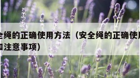 安全绳的正确使用方法（安全绳的正确使用方法和注意事项）