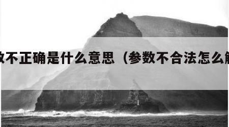 参数不正确是什么意思（参数不合法怎么解决）