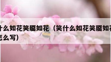 笑什么如花笑靥如花（笑什么如花笑靥如花拼音怎么写）