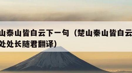 楚山泰山皆白云下一句（楚山秦山皆白云,白云处处长随君翻译）