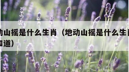 地动山摇是什么生肖（地动山摇是什么生肖百度知道）