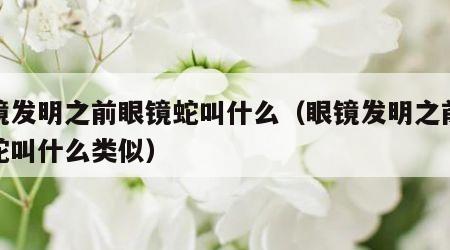 眼镜发明之前眼镜蛇叫什么（眼镜发明之前眼镜蛇叫什么类似）