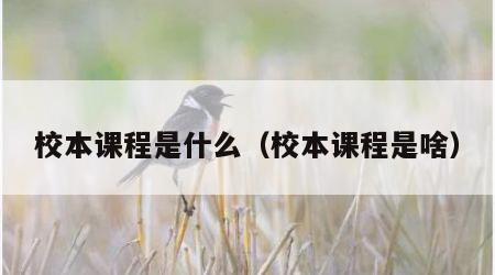 校本课程是什么（校本课程是啥）