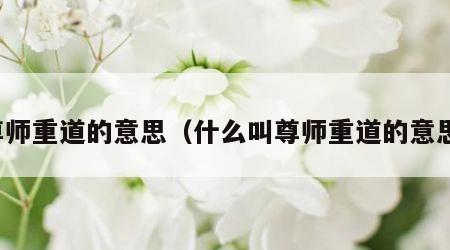 尊师重道的意思（什么叫尊师重道的意思）