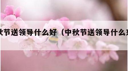 中秋节送领导什么好（中秋节送领导什么东西）