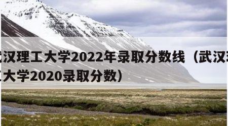 武汉理工大学2022年录取分数线（武汉理工大学2020录取分数）