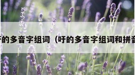 吁的多音字组词（吁的多音字组词和拼音）