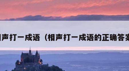 相声打一成语（相声打一成语的正确答案）