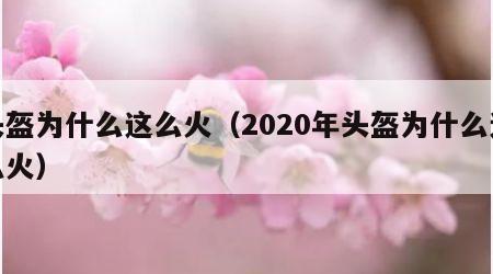 头盔为什么这么火（2020年头盔为什么这么火）