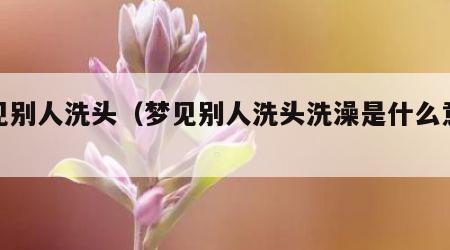 梦见别人洗头（梦见别人洗头洗澡是什么意思）