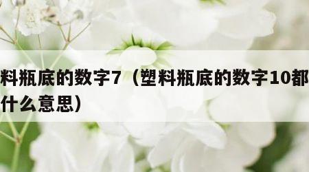 塑料瓶底的数字7（塑料瓶底的数字10都代表什么意思）