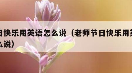 节日快乐用英语怎么说（老师节日快乐用英语怎么说）