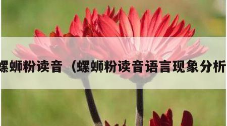 螺蛳粉读音（螺蛳粉读音语言现象分析）