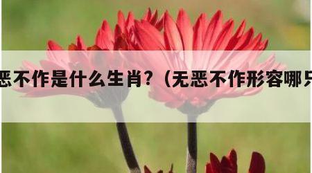 无恶不作是什么生肖?（无恶不作形容哪只生肖）