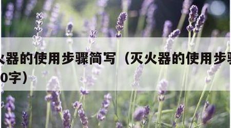 灭火器的使用步骤简写（灭火器的使用步骤简写20字）