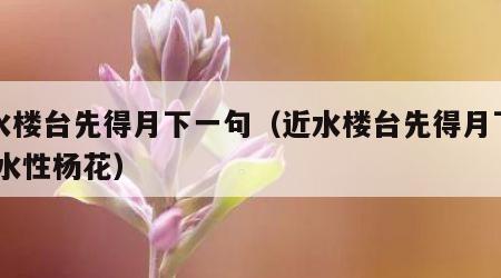 近水楼台先得月下一句（近水楼台先得月下一句,水性杨花）