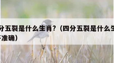 四分五裂是什么生肖?（四分五裂是什么生肖?答准确）