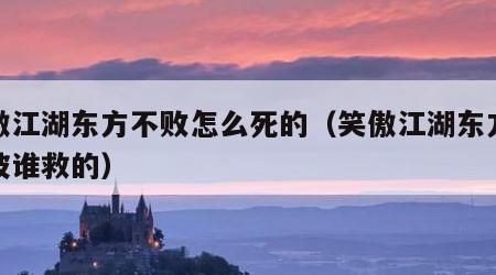 笑傲江湖东方不败怎么死的（笑傲江湖东方不败被谁救的）