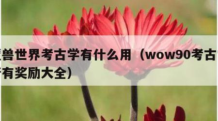 魔兽世界考古学有什么用（wow90考古学所有奖励大全）