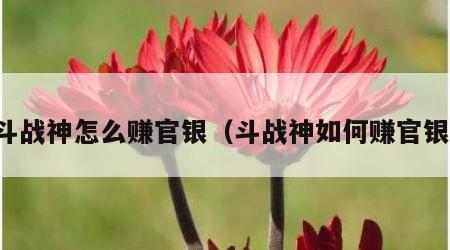 斗战神怎么赚官银（斗战神如何赚官银）