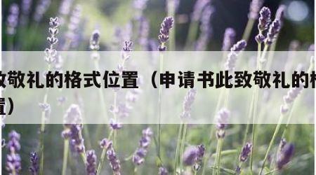 此致敬礼的格式位置（申请书此致敬礼的格式位置）