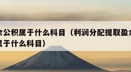 盈余公积属于什么科目（利润分配提取盈余公积属于什么科目）