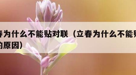 立春为什么不能贴对联（立春为什么不能贴对联的原因）