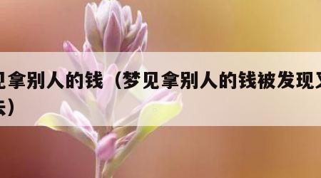 梦见拿别人的钱（梦见拿别人的钱被发现又还回去）