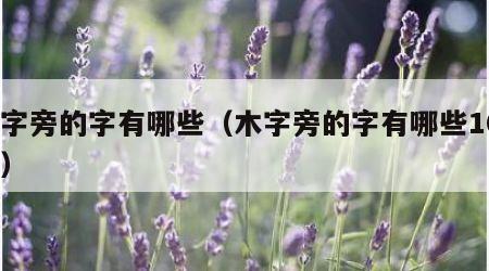 木字旁的字有哪些（木字旁的字有哪些100个）