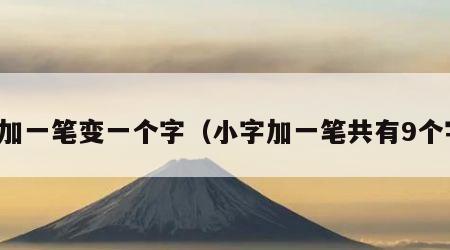 小加一笔变一个字（小字加一笔共有9个字）