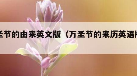 万圣节的由来英文版（万圣节的来历英语版简短）