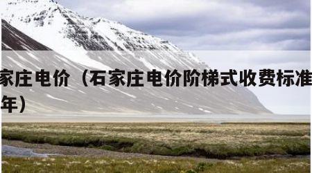 石家庄电价（石家庄电价阶梯式收费标准2024年）