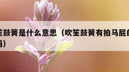 吹笙鼓簧是什么意思（吹笙鼓簧有拍马屁的意思吗）