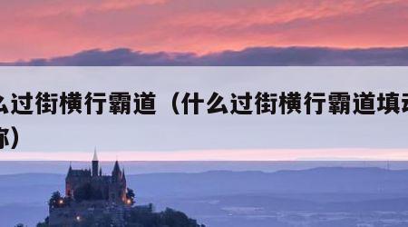 什么过街横行霸道（什么过街横行霸道填动物名称）