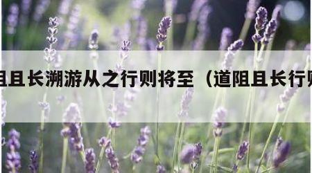 道阻且长溯游从之行则将至（道阻且长行则将至）