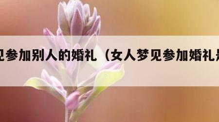 梦见参加别人的婚礼（女人梦见参加婚礼是吉兆）