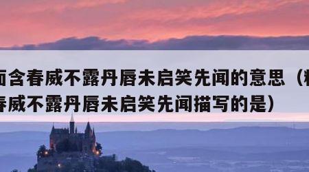 粉面含春威不露丹唇未启笑先闻的意思（粉面含春威不露丹唇未启笑先闻描写的是）